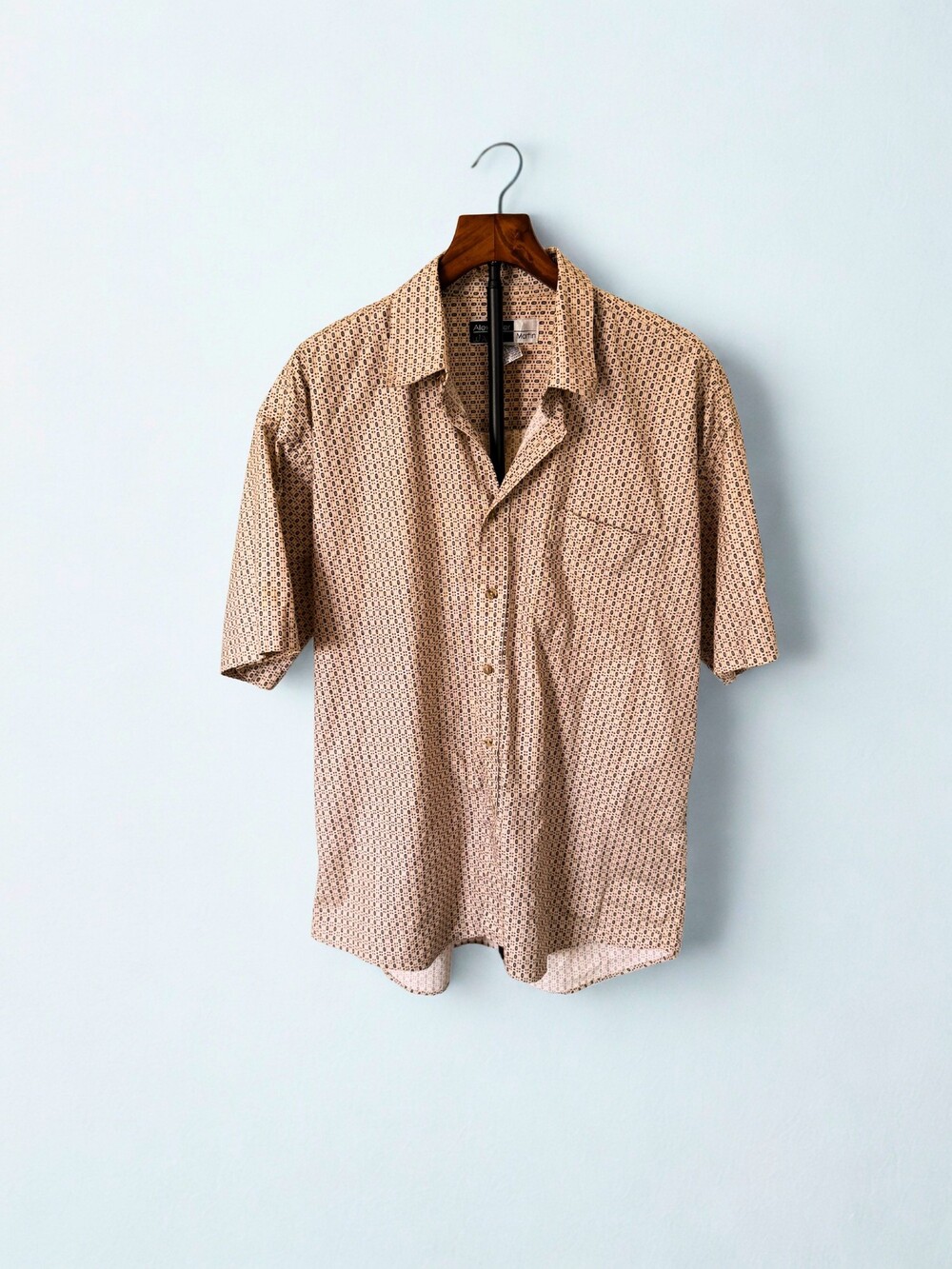 Vintage 90s Alexander Martin Men's XL Geometric Print Cotton Button Up Shirt